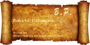 Babitz Piramusz névjegykártya